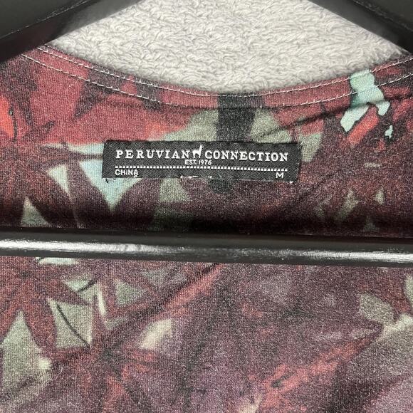 Peruvian Connection Forest Fairy Dress Medium Whimsigoth Boho Artsy Leaf Print - Picture 9 of 10